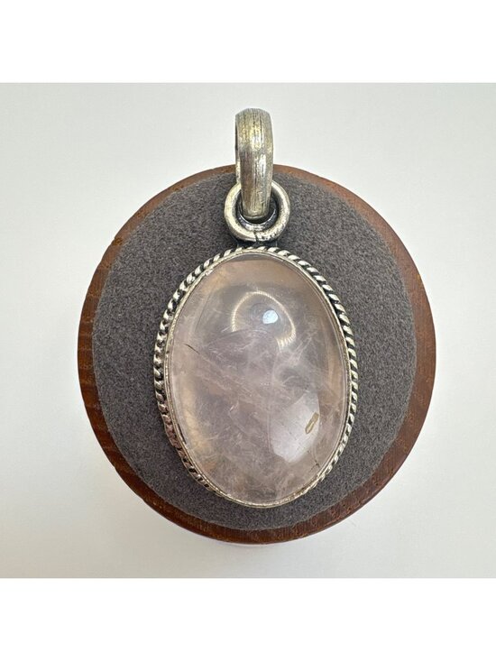 Jewelry - Quartz Cabochon Bezel Set Statement Pendant 925 Sterling Silver 1.75" Length